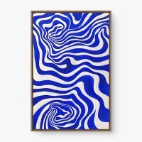 Quadro Decorativo Abstrato Ondulado Azul