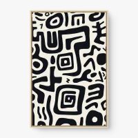 Quadro Decorativo Abstrato Simbologia Tribal