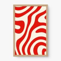 Quadro Decorativo Abstrato Red Zebra