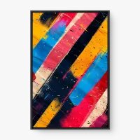 Quadro Decorativo Abstrato Faixas Coloridas