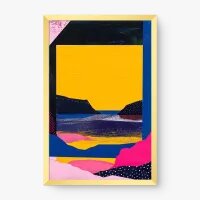 Quadro Decorativo Abstrato Paisagem Sobreposta