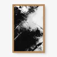 Quadro Decorativo Abstrato P&B Dark