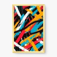 Quadro Decorativo Abstrato Interseção de Cores