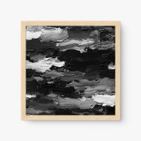 Quadro Decorativo Abstrato Texturizado P&B