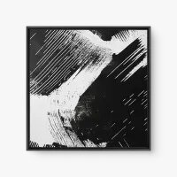 Quadro Decorativo Abstrato Traçado P&B