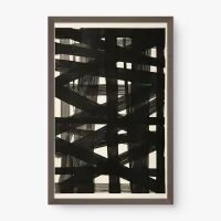 Quadro Decorativo Abstrato Faixas Pretas Quadro Decorativo Abstrato Faixas Pretas