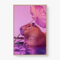Quadro Decorativo Capivara Violeta – Arte Moderna e Relaxante 💜