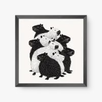 Quadro Decorativo Manada P&B - Quadros de animais