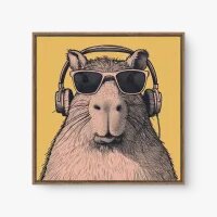 Quadro Decorativo Capivara Sound - Quadros de animais Quadro Decorativo Capivara Sound - Quadros de animais