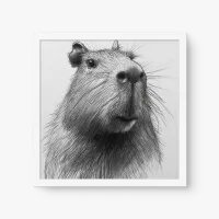 Quadro Decorativo Desenho Capivara – Arte Minimalista