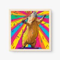 Quadro Decorativo Festa da Capivara – Alegria e Cor