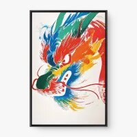 Quadro Decorativo Dragão Multicolorido – Arte com Impacto Quadro Decorativo Dragão Multicolorido – Arte com Impacto