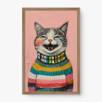 Quadro Decorativo Happy Kitty – Arte Alegre e Colorida