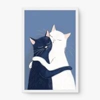 Quadro Decorativo Abraço Felino - Quadros de animais Quadro Decorativo Abraço Felino - Quadros de animais