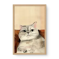 Quadro Decorativo British Shorthair Aquarela - Quadros de animais Quadro Decorativo British Shorthair Aquarela - Quadros de animais
