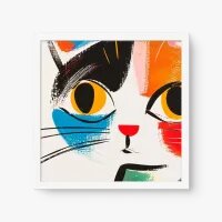 Quadro Decorativo Gato Colorful – Arte Moderna e Vibrante