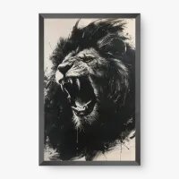Quadro Decorativo Leão Feroz – Quadro Leão Imponente