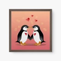 Quadro Decorativo Casal de Pinguins – Arte em Aquarela e União