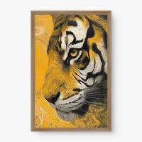 Quadro Decorativo Tigre Amarelo – Arte Moderna e Vibrante