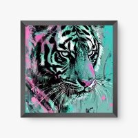 Quadro Decorativo Tigre Turquesa – Arte Moderna e Elegante