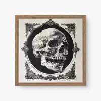 Quadro Decorativo Crânio Emoldurado – Arte Sombria e Elegante