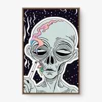Quadro Decorativo Alienígena Psicodélico – Arte Dark Cósmica