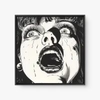 Quadro Decorativo Expressão de Horror - Quadros de caveiras Quadro Decorativo Expressão de Horror - Quadros de caveiras