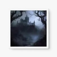 Quadro Decorativo Castelo Sinistro - Quadros de caveiras Quadro Decorativo Castelo Sinistro - Quadros de caveiras