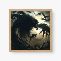 Quadro Decorativo Corvo de Galhos - Quadros de caveiras Quadro Decorativo Corvo de Galhos - Quadros de caveiras