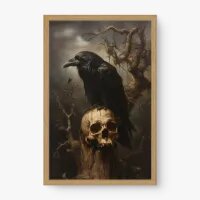 Quadro Decorativo Crânio Poleiro Quadro Decorativo Crânio Poleiro