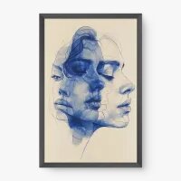 Quadro Decorativo Expressão Azul - Quadros figurativos