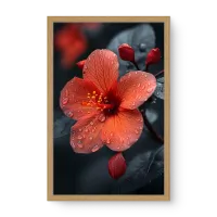 Quadro Decorativo Hibisco Vermelho - Quadros de flores Quadro Decorativo Hibisco Vermelho - Quadros de flores