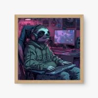 Quadro Decorativo Preguiça Gamer