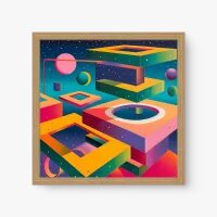 Quadro Decorativo Geométrico Formas Flutuantes Quadro Decorativo Geométrico Formas Flutuantes