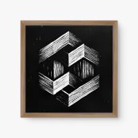 Quadro Decorativo Geométrico Transpassado – Arte Monocromática