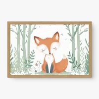 Quadro Decorativo Raposinha na Floresta – decoração infantil