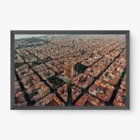 Quadro Decorativo Aéreo de Barcelona – panorama cidade