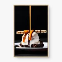Quadro Decorativo Brownie com Sorvete - Quadros de alimentos Quadro Decorativo Brownie com Sorvete - Quadros de alimentos