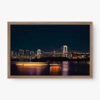 Quadro Decorativo Rainbow Bridge – Noite em Tóquio