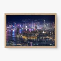 Quadro Decorativo Hong Kong Iluminada Quadro Decorativo Hong Kong Iluminada