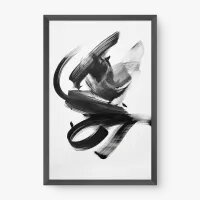 Quadro Decorativo Pinceladas Pretas - Quadros minimalistas Quadro Decorativo Pinceladas Pretas - Quadros minimalistas