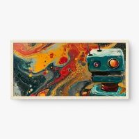 Quadro Decorativo Robô Abstrato – robô artístico futurista