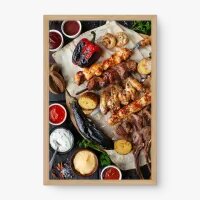 Quadro Decorativo Espetinhos - Quadros de alimentos Quadro Decorativo Espetinhos - Quadros de alimentos