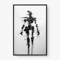 Quadro Decorativo Robô de Respingos – robô artístico abstrato