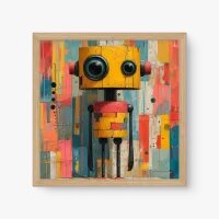 Quadro Decorativo Cute Bot – robô fofo estilizado