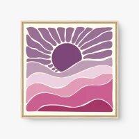 Quadro Decorativo Sketch Sol Violeta – Arte Minimalista e Serenidade