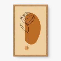 Quadro Decorativo Sketch Rosa Minimalista Quadro Decorativo Sketch Rosa Minimalista