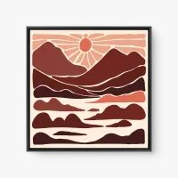 Quadro Decorativo Sketch Entardecer Marsala Quadro Decorativo Sketch Entardecer Marsala