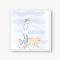 Quadro Decorativo Sketch Passeio Tranquilo – Arte Minimalista com Leveza e Paz