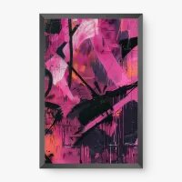 Quadro Decorativo Street Art Dark Pink Quadro Decorativo Street Art Dark Pink
